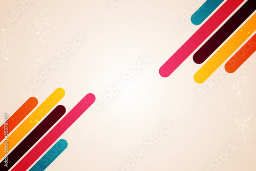 Retro abstract background vector, vintage geometric stripes design, simple colorful lines classic grunge wallpaper