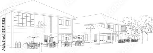 3D illustration of coffee shop