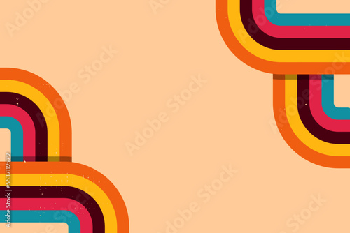 Retro abstract background vector, vintage geometric stripes design, simple colorful lines classic grunge wallpaper