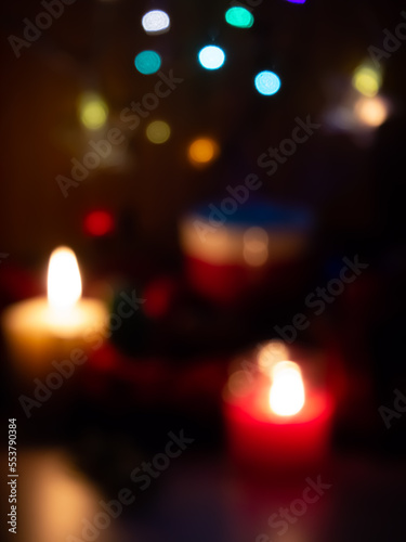 Christmas table. Not in focus.