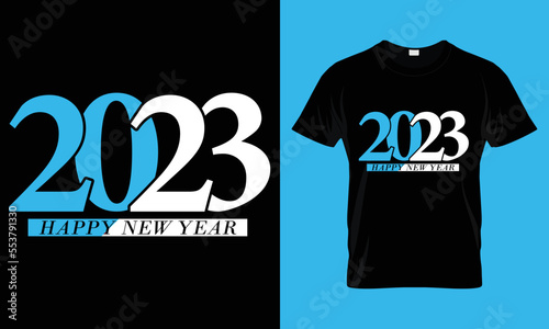 2023 Happy New Year T-shirt Design Template