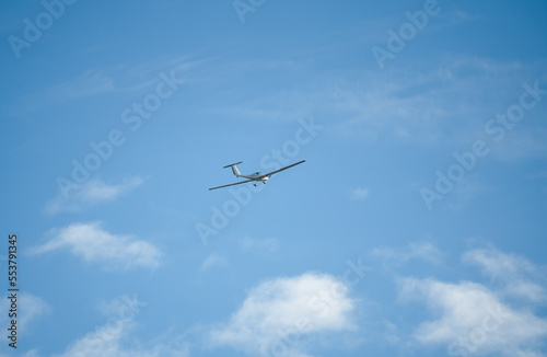 G-CFUG 1984 Grob G-109B C-N 6314 a low wing two-seat self-launching motor glider flying in a blue sky  Wiltshire UK
