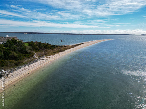 Looking north east at the point of Nassau as it jettys out into Peconic Bay
