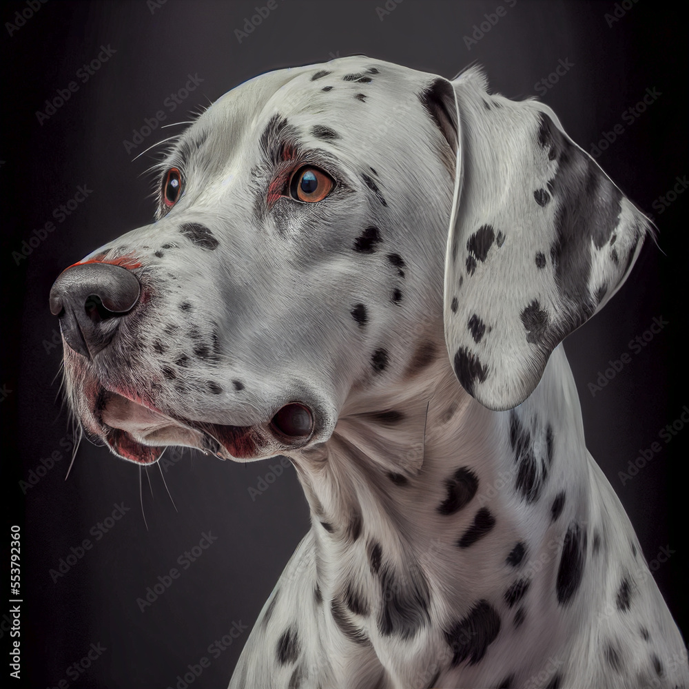 portrait of dalmatian dog, Generative AI Art Illustration