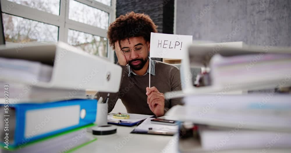 Sad Men In Office With Tax Workload