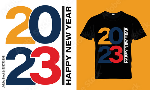 2023 Happy New Year T shirt design Print Template