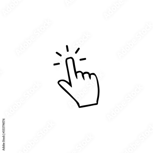 Hand cursor click icon hand drawn