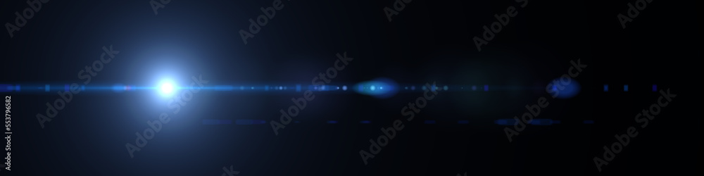 Abstrakter Hintergrund mit einem hellen Lichtblitz mit Staubschweif