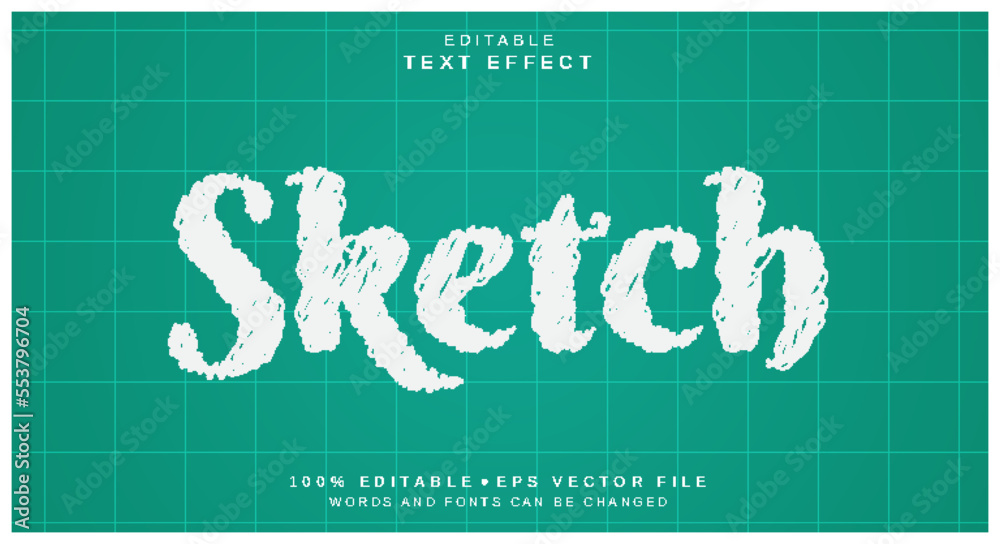 Editable text style effect - Sketch text style theme.
