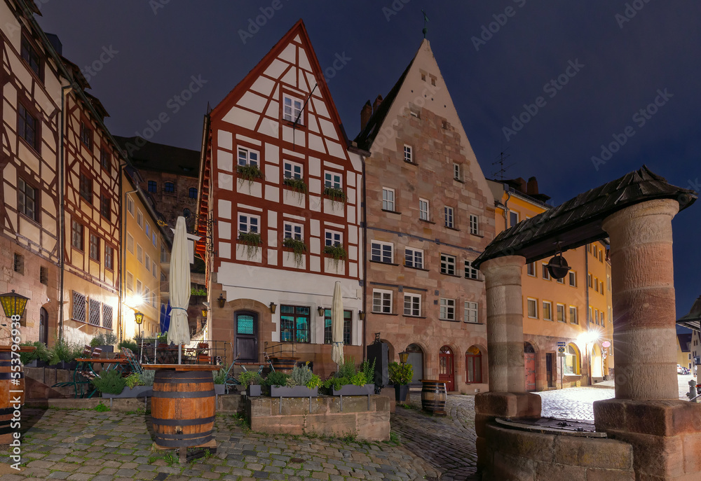 Fototapeta premium Historical part of the old town of Nuremberg, Franconia, Germany.