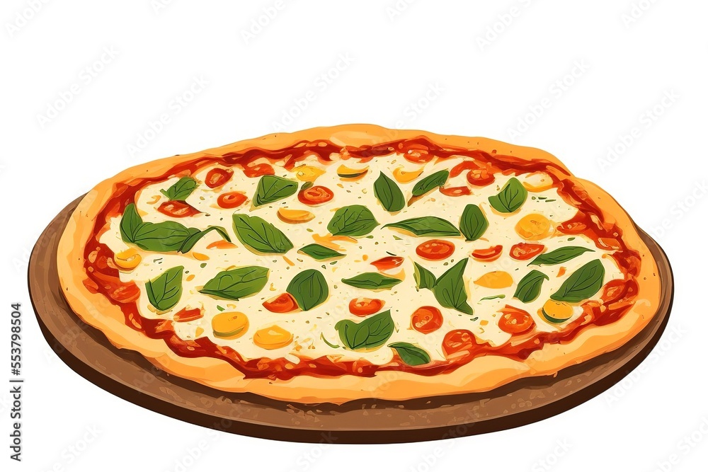 AI-Generated Image of a Gourmet Pizza Isolated on a White Background AI-Generated Image of a Gourmet Pizza Isolated on a White Background