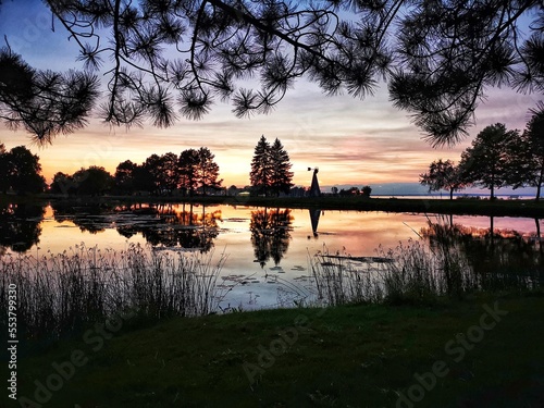 sunset at Andrew Haydon Park, along Ottawa River, Canada