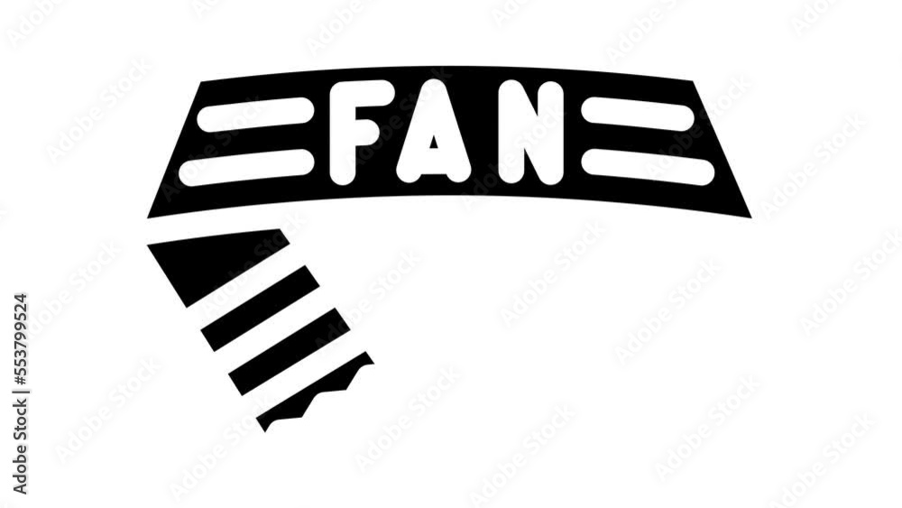 scarf fan accessory glyph icon animation