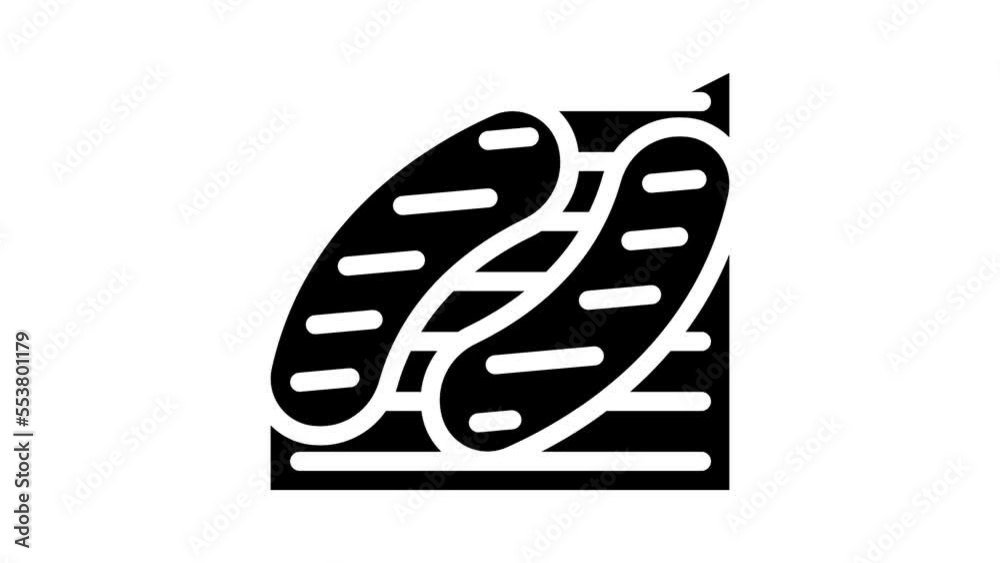 grilled sausage meat glyph icon animation grilled sausage meat glyph icon animation