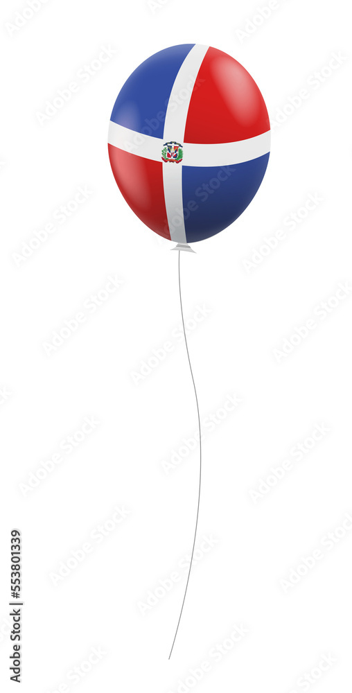 Naklejka premium Dominican Republic flag balloon illustration