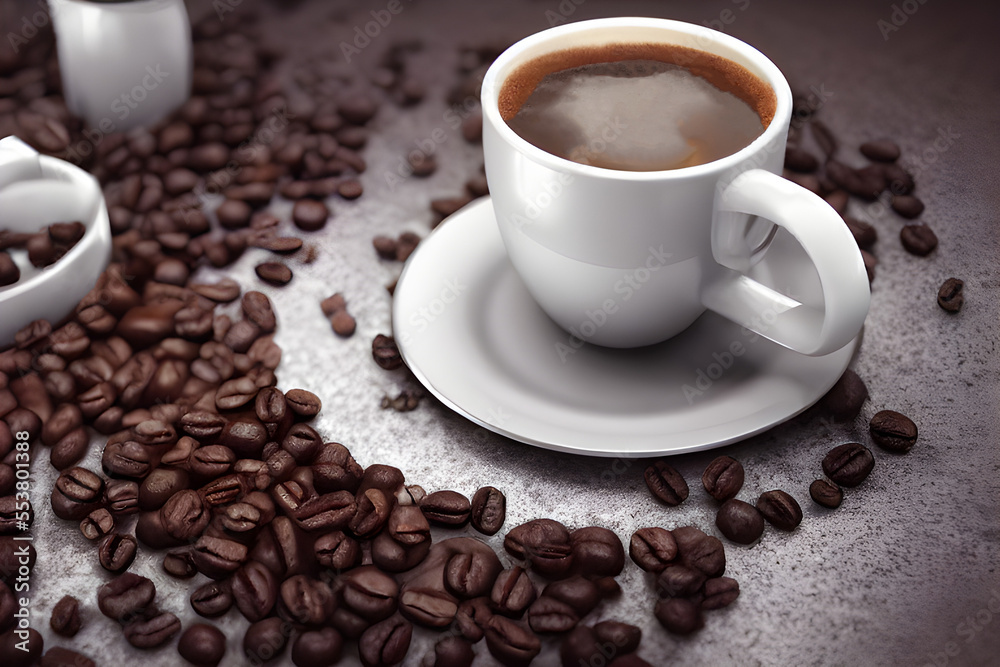 Obraz premium Ai Advertising Coffee Digital Illustration 