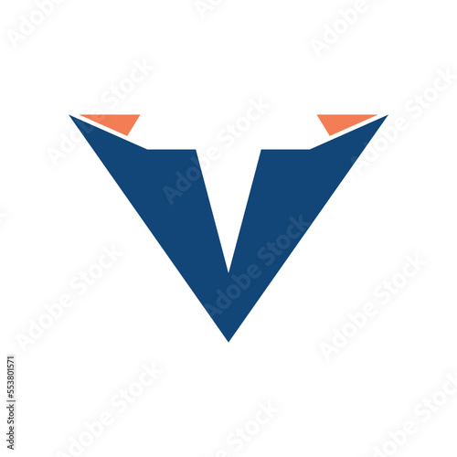 Free Download Letter V and T Negative Space Combination Logo - GFXLoad