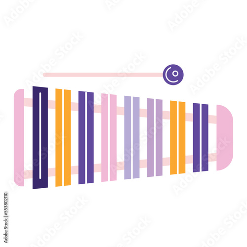 Isolated colored xylophone toy icon Vector