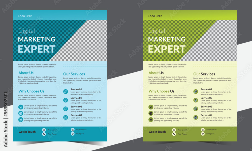 Modern template, in blue color, and modern design, perfect for creative professional business. cover modern layout, annual report, poster, flyer in A4 with colorful triangles.