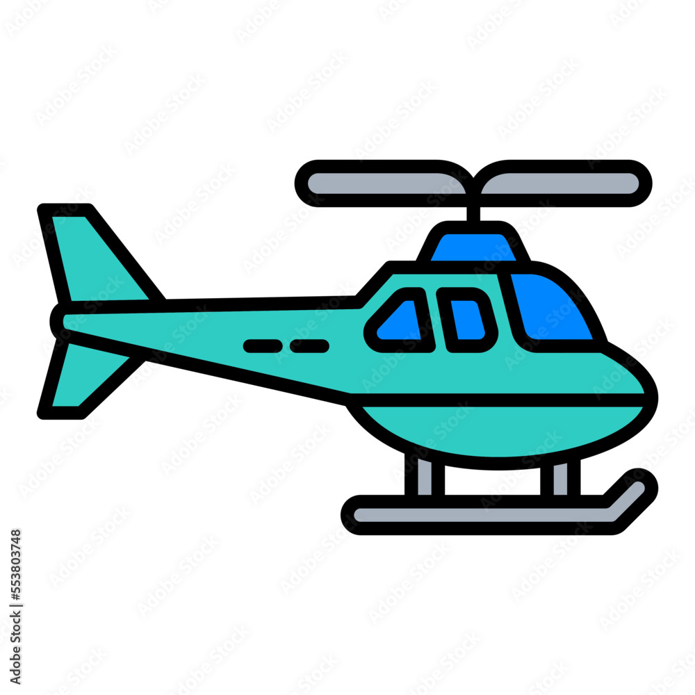 Helicopter Filled Line Icon Helicopter Filled Line Icon