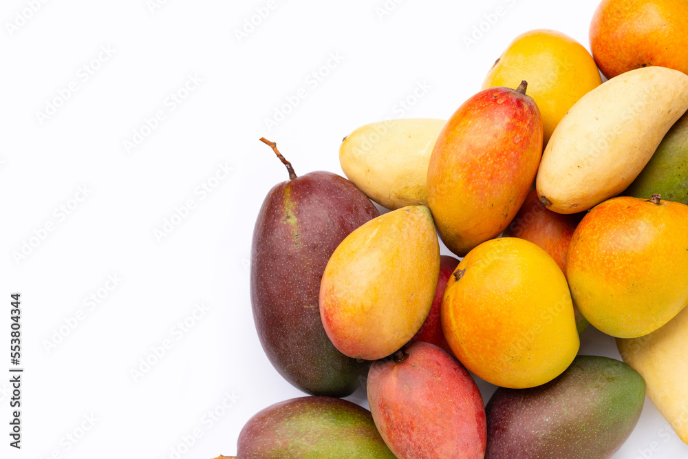Tropical fruit, Mango on white background. Tropical fruit, Mango on white background.
