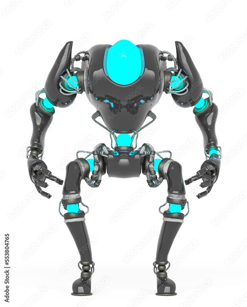 cool robot is in a pose front view cool robot is in a pose front view