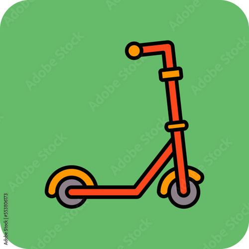 Kick Scooter Multicolor Round Corner Filled Line Icon