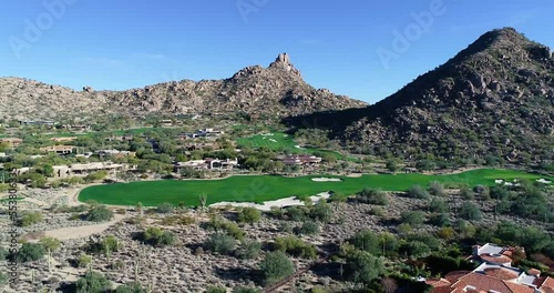 Aerial Reveal of Scottsdale Golf Course And Luxury Homes photo