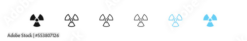 Radioactive icon. Radiation zone sign. Nuclear warning symbol. Vector sign.