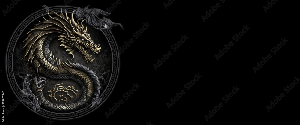 Fototapeta premium banner drago cinese 01