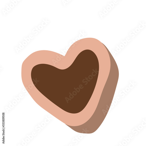 Heart shaped Christmas cookie vector clip art.