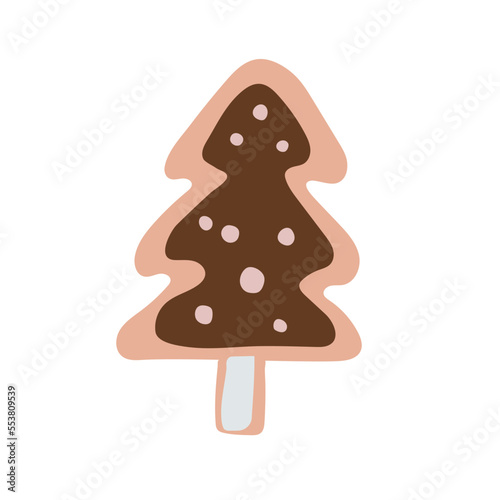 Christmas tree cookie vector clip art.