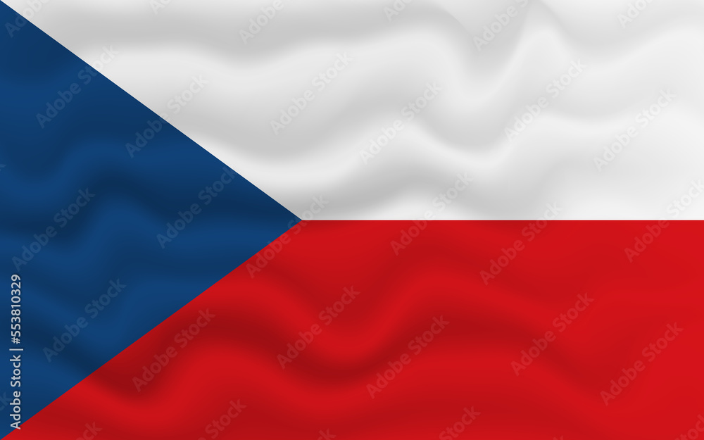 Wavy flag of Czech Republic. Flag of Czech Republic with a wavy effect. vector illustration