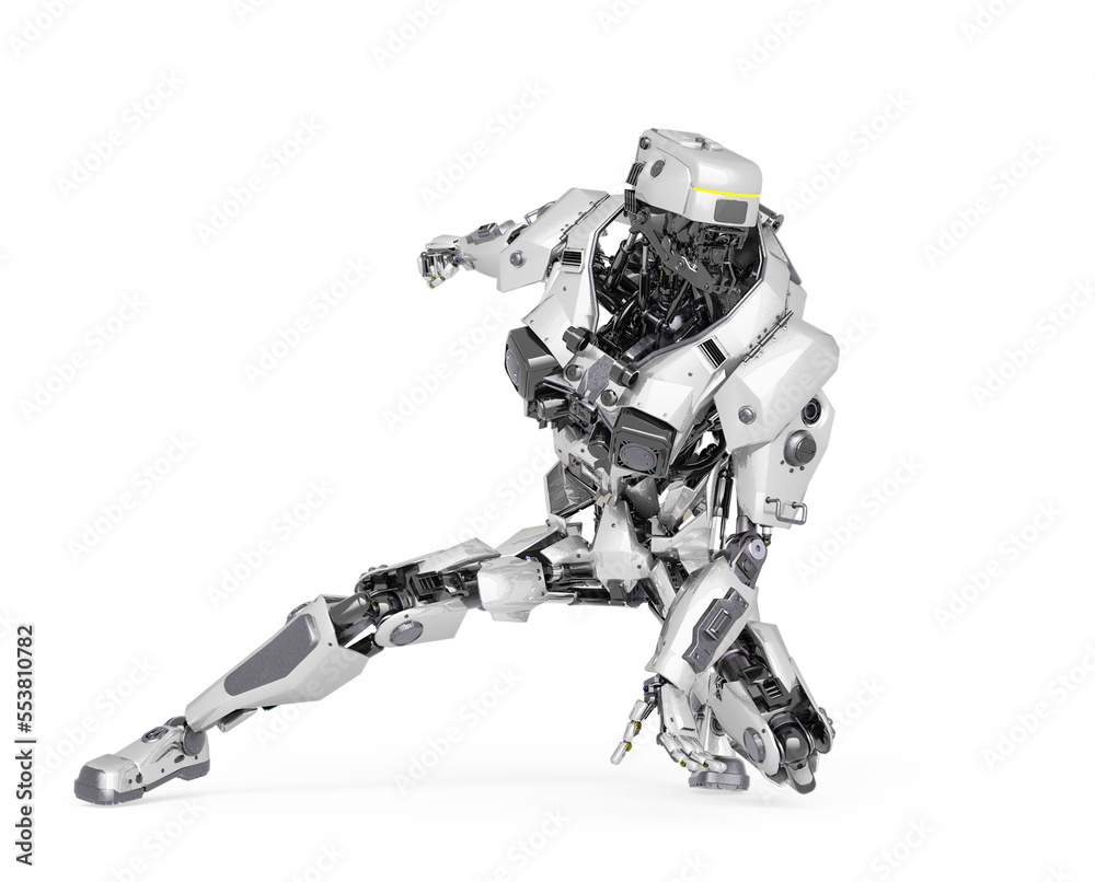 master robot you are crouched in white background master robot you are crouched in white background