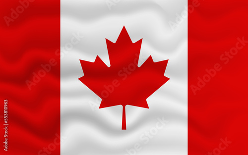 Wavy flag of Canada. Flag of Canada with a wavy effect. vector illustration