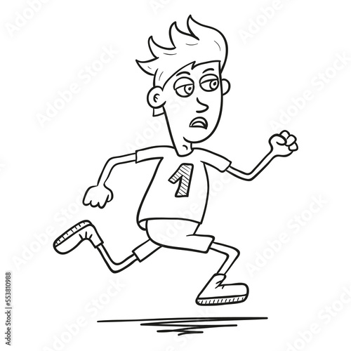 Runner. Hand drawn vector illustration