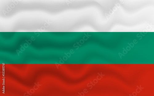 Wavy flag of Bulgaria. Flag of Bulgaria with a wavy effect. vector illustration