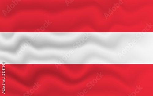 Wavy flag of Austria. Flag of Austria with a wavy effect. vector illustration