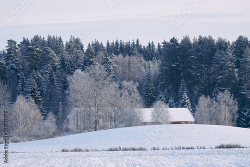 Winter landscape of rural Toten, Norway. © Øyvind