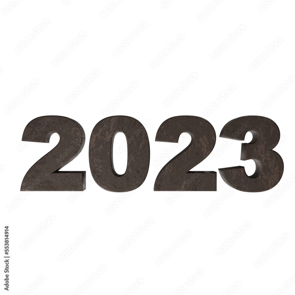 2023 Year, isolated transparent background. 2023 Year, isolated transparent background.