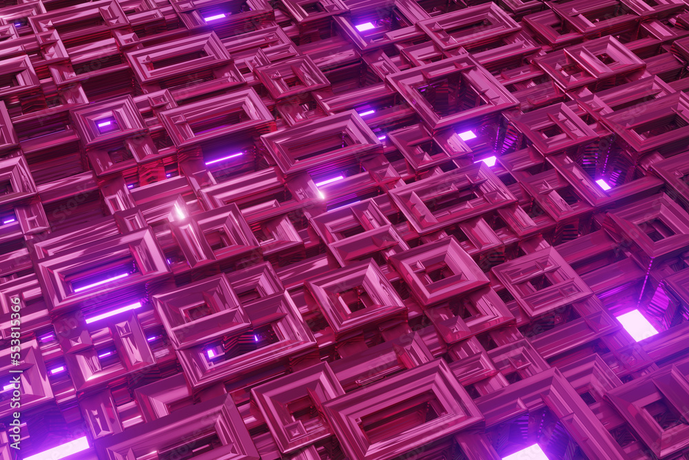 3d render of scifi like grid in shadeds of violet. 3d render of scifi like grid in shadeds of violet.