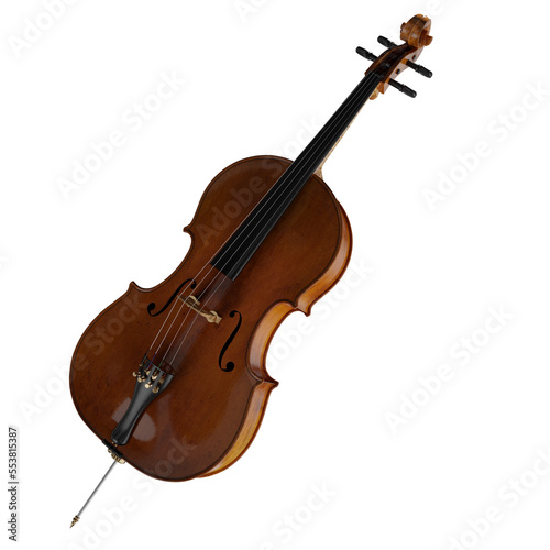 Violin isolated on white transparent background