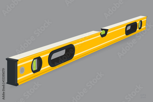 Bubble Level. Meassurement Equipment. Vector Building Level Isolated on Gray