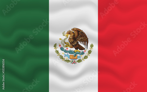 Wavy flag of Mexico. Flag of Mexico with a wavy effect. vector illustration