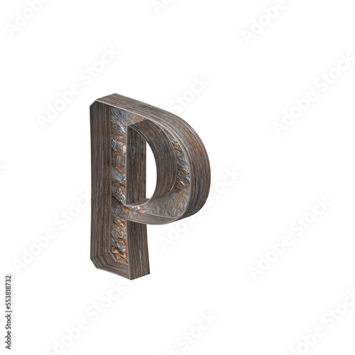 English alphabet symbol isolated made of tree bark in 3d rendering. English alphabet letter isolated made of tree bark. 3D PNG Image. 3D Transparent Image rendering. 