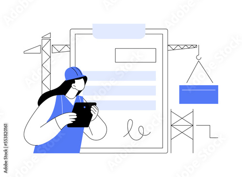 Building industry license abstract concept vector illustration.
