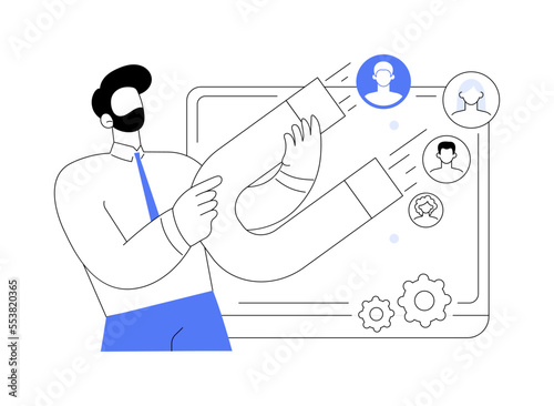 Generating new leads abstract concept vector illustration.
