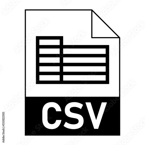 Modern flat design of CSV file icon for web photo