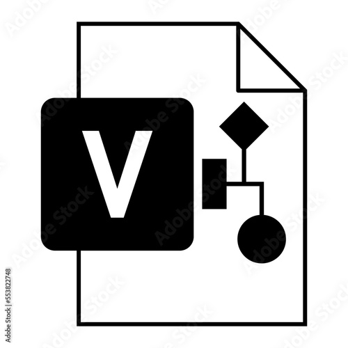 Modern flat design of logo VSD visio drawing file icon photo