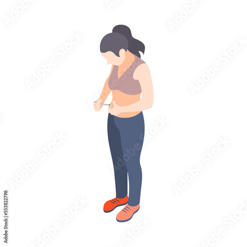 Woman Vaccinating Diabetes Composition